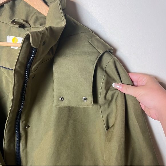 Boden Waterproof Borg Lined Parka in Basil Green ***NO LINING*** | size 10P - Picture 8 of 12
